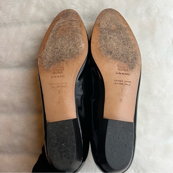 Enrico Gerbi Italian patent leather pointed toe flats Sz 9 BLACK w/bow - Picture 7 of 14